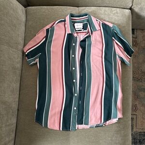 Vacation Dad Miami Vice Striped Pink and Green Men's Shirt